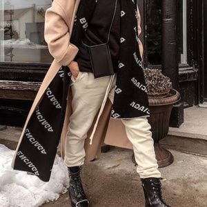 Balenciaga "Allover Logo Scarf in Black" - ***Authentic***
